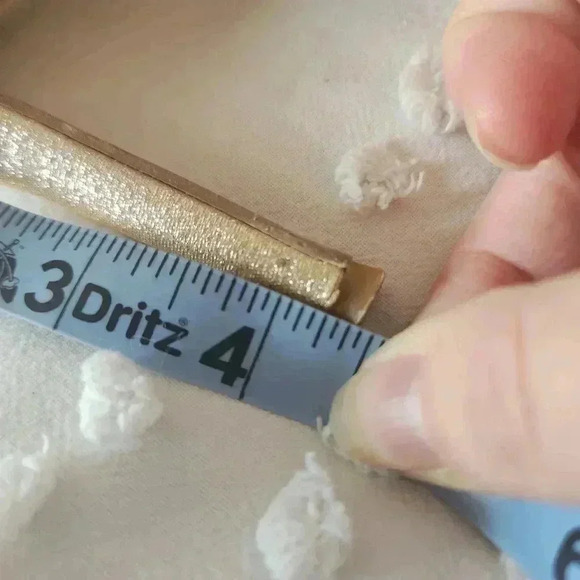 De Blossom Shoes Marna Gold Jeweled Special Occasion Open Toe Heels Size 8.5 M - Picture 9 of 9